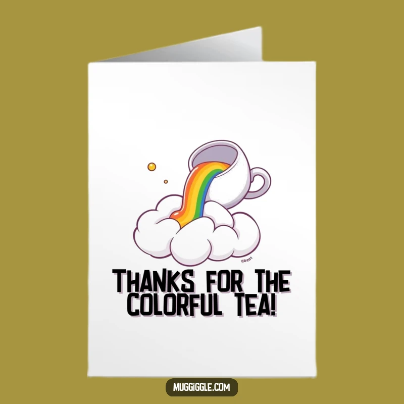 Free Printable Thank You Card: Rainbow Tea Cloud Funny - Downloadable Gift