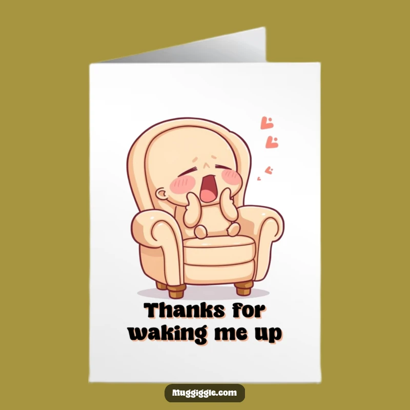 Free Printable Thank You Card - Sleepy Armchair Yawn for Grateful Moments