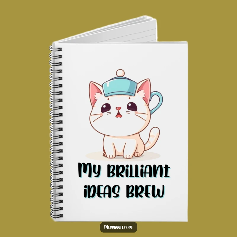 Funny Cat Teacup Notebook: Jot Down Ideas with Surprised Kitty Flair