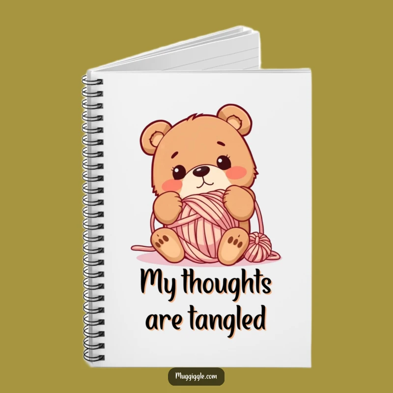 Funny Clumsy Bear Yarn Notebook: Tangled Character - Journal Crafting Ideas Gift