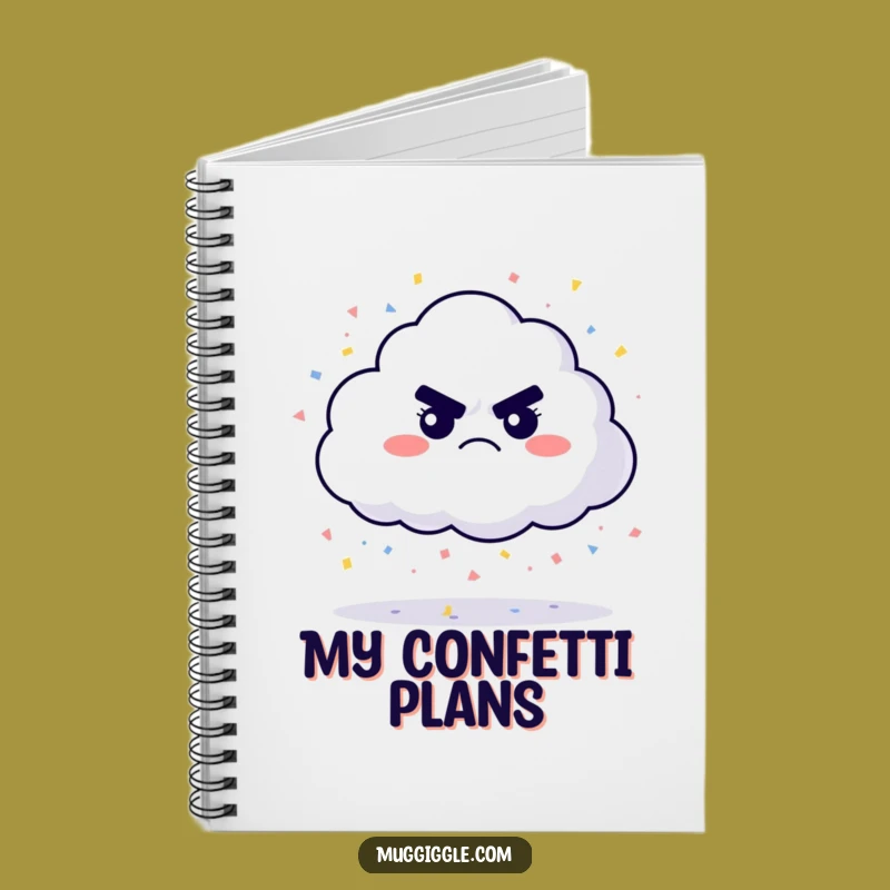 Funny Grumpy Cloud Confetti Notebook: Jot Down Cheerful Notes