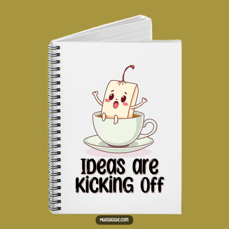 Funny Teabag Notebook: Surprised Kicking Legs in Teacup Journal