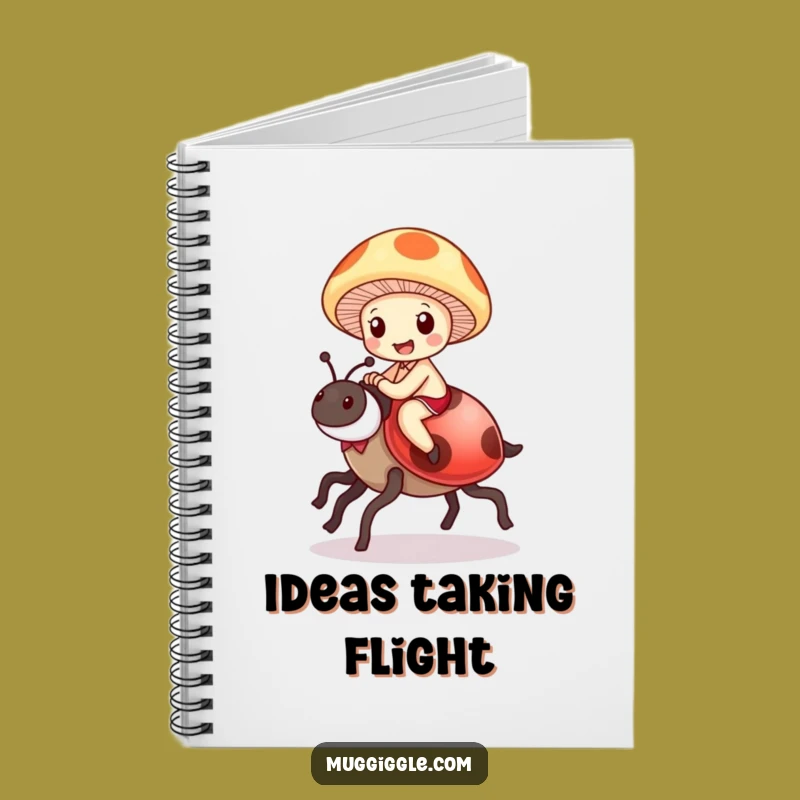 Funny Mushroom Ladybug Notebook: Delighted Cartoon Journal