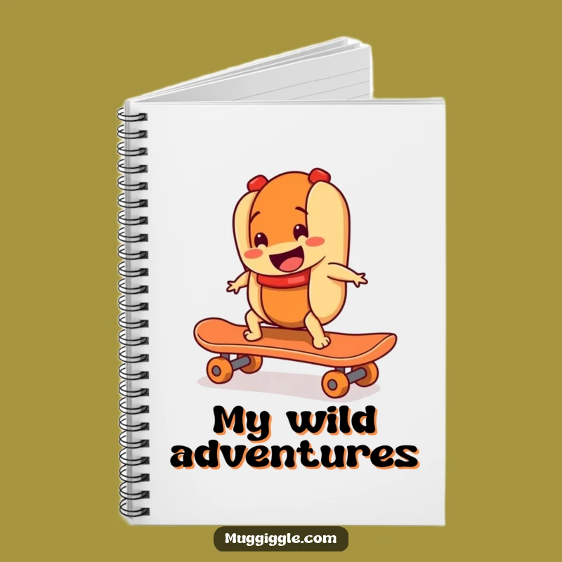 Funny Hot Dog Skateboarder Notebook A Wild Journal Gift