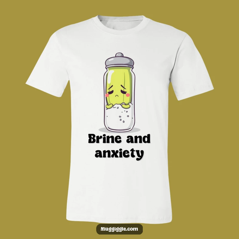 Funny Anxious Pickle T-Shirt: Hide from Stress with Style