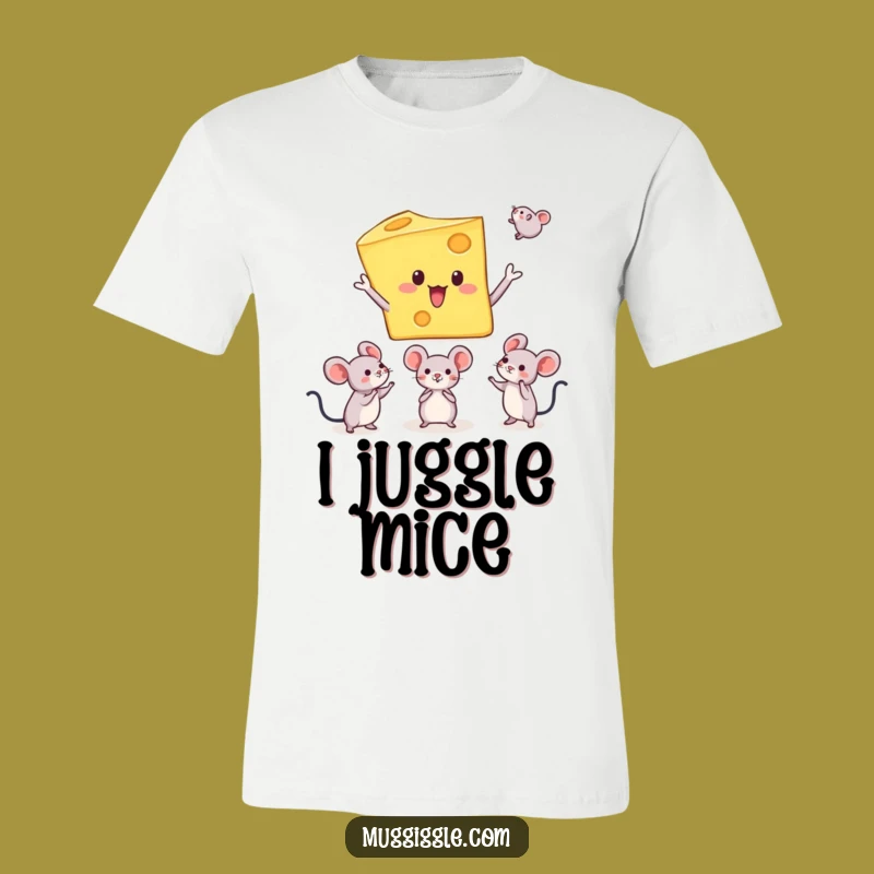 Funny Cheese Juggling Mice T-Shirt A Hilarious Foodie Gift