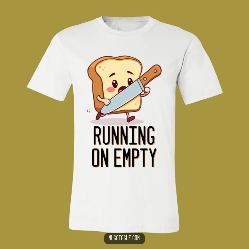 Funny Toast Chase T-Shirt - Cartoon Breakfast Character Tee