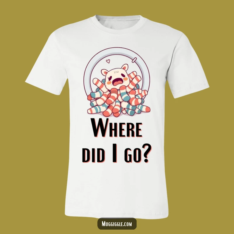 Funny Lost Socks T-Shirt: Laundry Basket Portal Escape Tee Gift