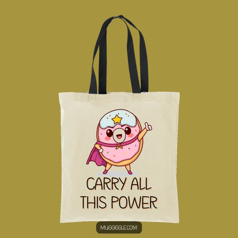 Funny Donut Hero Tote Bag: Carry Your Essentials with Heroic Humor