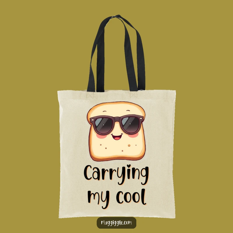 Funny Tote Bag: Humorous Bread Sunglass Carryall for Cool Foodies