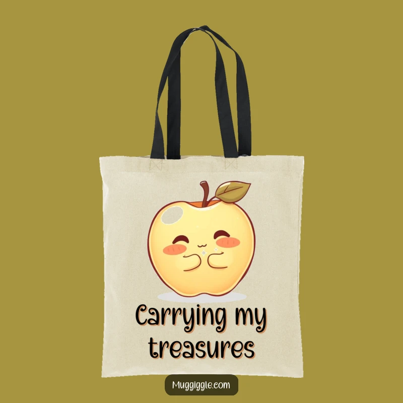 Funny Apple Button Hug Tote Bag: Stylish and Hilarious Gift for Sweethearts