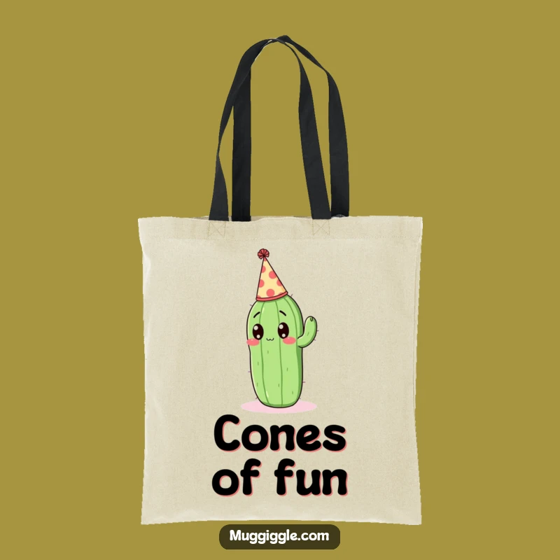 Funny Surprised Cactus Tote Bag - Festive Party Prickly Pal Bag