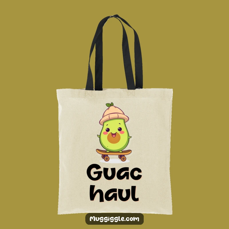Funny Avocado Skateboard Tote Bag: Carry Your Groceries with Flair