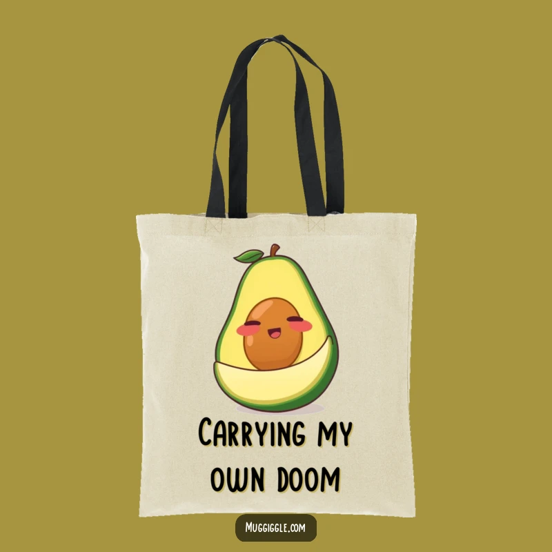 Funny Avocado Tote Bag: Hilarious Cartoon Slip Accessory for Shopping Fun