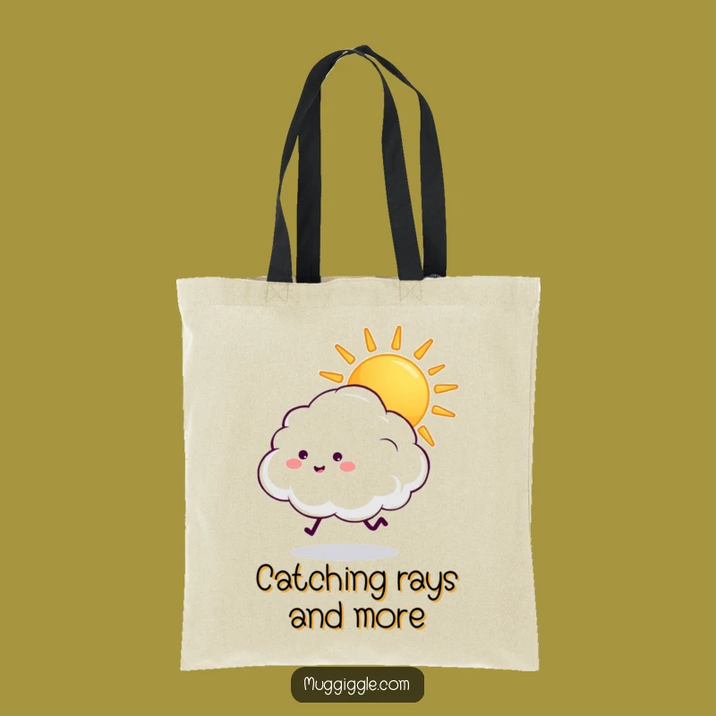 Funny Cloud Tote Bag: Playful Sun Chase Accessory Gift