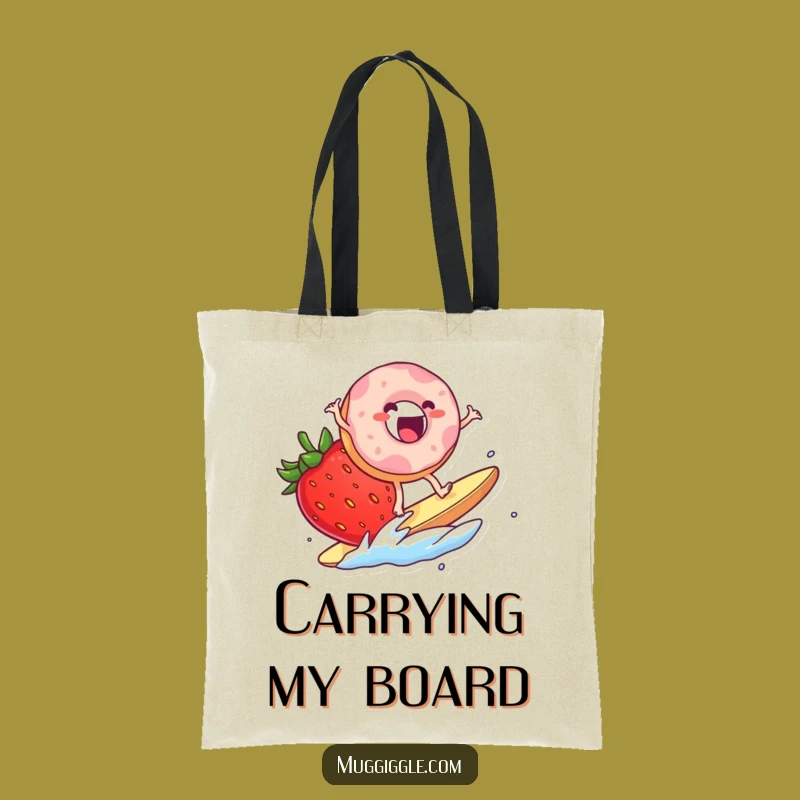 Funny Donut Surf Tote Bag: Sweet Humor for Beach Days and Errands