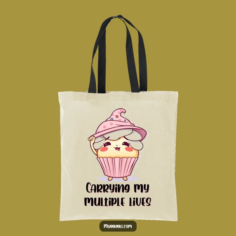 Funny Flustered Cupcake Carrying Too Many Hats Tote Bag - Funny Gift