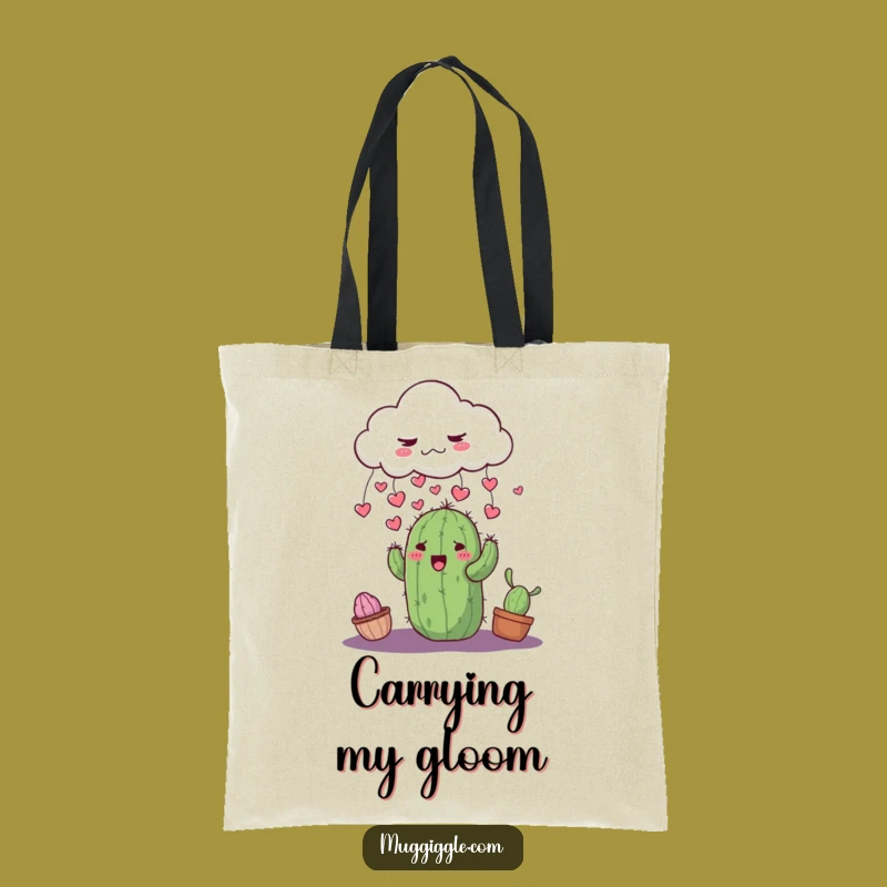Funny Grumpy Cloud Cactus Tote Bag: Carry Your Love with this Cute Bag