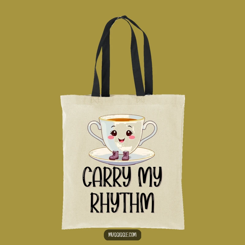 Funny Tap-Dancing Teacup Tote Bag: Carry Your Rhythm with this Bag