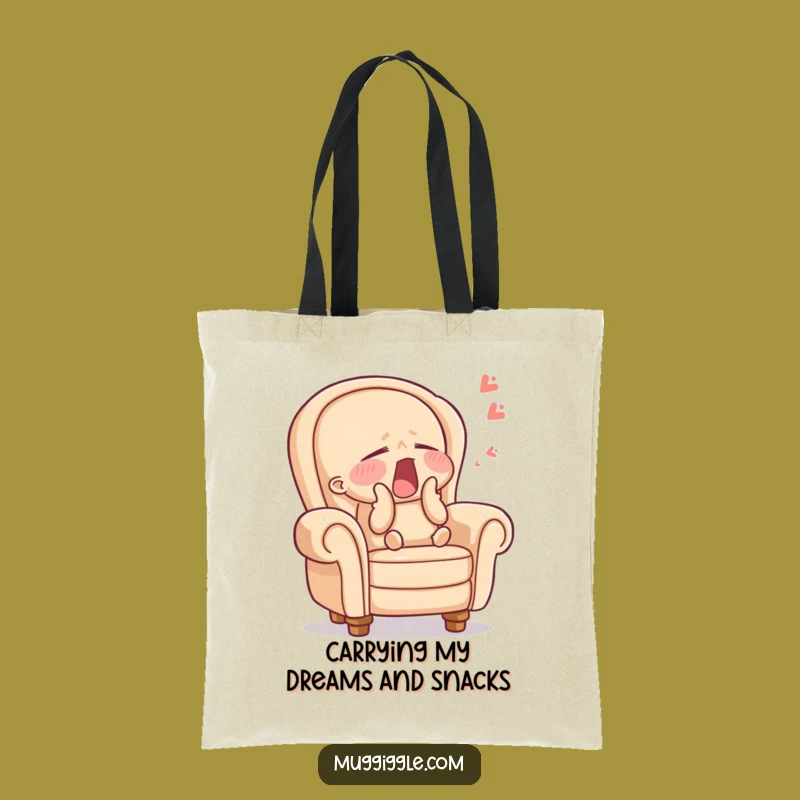Funny Yawning Armchair Tote Bag: Durable Character Bag, Great Funny Shopping Gift